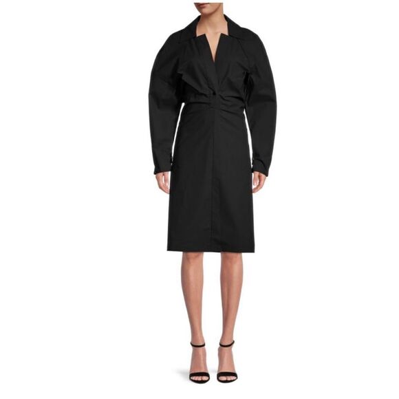 Bottega Veneta Cutout Coated Midi Longsleeve Dress size 36